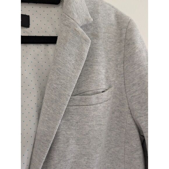 Talbots Aberdeen Knit Blazer Size 8 Gray Stretch Career Preppy Classic Corpcore - Picture 8 of 9